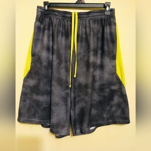 LG Black Athletic Shorts with Bright Yellow Accents